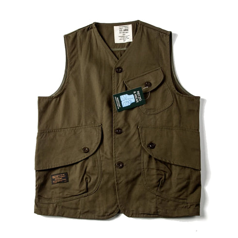 Vintage Japanese Multi Pocket Workwear Vest for Men - Casual Streetwear Loose Top and Couples Jacket for Summer Adventures