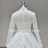 Hire Lnyer High Neck Zipper Back Lace Ball Gown Wedding Dresses