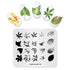 Nature-Inspired Nail Art Stamping Plate - Stainless Steel DIY Manicure Tool with Leaf and Umbrella Patterns for Stunning Nail Designs