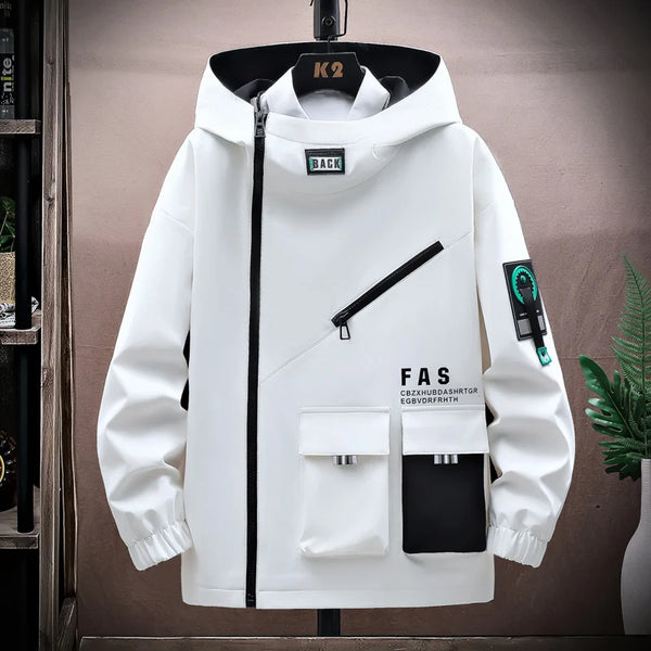 Men's Casual Zipper Hooded Jacket - Spring and Autumn Baseball Uniform with Front Pocket, Loose Pullover Style for Everyday Wear