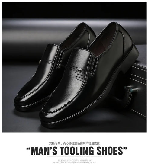 Men's Leather Formal Business Shoes for Casual Work and Comfort