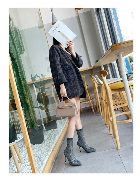 Sexy Sock Boots Knitting Stretch High Heels for Women Fashion Shoes Ankle Boots