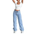 Baggy Jeans Denim Pants High Waisted Loose Fit Vintage Design For Casual Everyday Wear