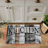 Kitchen Letter Print Area Rug Non-Slip Flannel Carpet Machine Washable for Home Living Room Bedroom