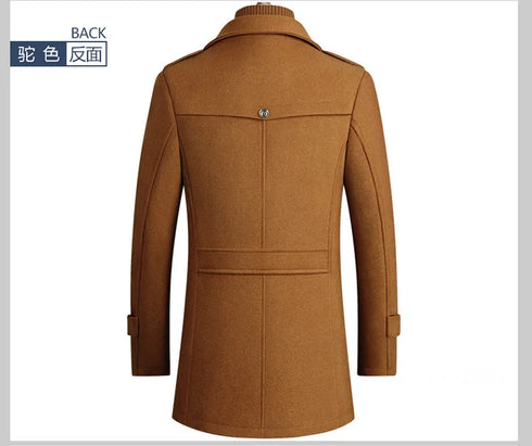 Elegant Men's Winter Cashmere Wool Blend Overcoats & Trench Coats for Business Casual Style - Stylish Outerwear Essentials