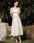 Bridesmaid Dress Floor Length Jersey Gown With Ruched Bow Sweetheart Neckline For Wedding Party Dress