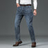 Men's High Waist Fit Straight Jeans Classic Vintage Cotton Trousers
