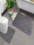 Cobblestone Embossed Memory Foam Bathroom Mat Non-Slip Carpet for Shower Room