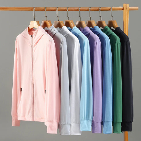 Plus Size Lightweight Summer Windbreaker Jacket for Men - Hooded, Quick-Drying, UPF 50 Sun Protection, Breathable Casual Coat for Outdoor Activities