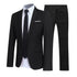 1 Set Men Jacket Pants Solid Color Turndown Collar Slim Fit Business Suit Set for Wedding Office