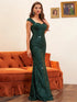 Luxury Off Shoulder Sequined Mermaid Dress Elegant Party Evening Wear