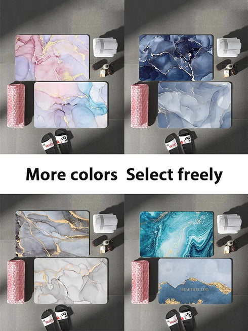 Luxury Bathroom Mats Anti Slip Quick Dry Foot Floor Mat Washable Doormat Carpet