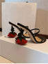 Elegant Floral Open Toe Sandals for Women - Party Ready High Heels