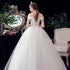 Wedding Dresses Illusion V-Neck Short Tulle Sequined Embroidery Beading Backless Off The Shoulder Luxury Bride Gown