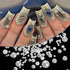 Silver Pearl Shape Nail Art Charms - 3D Rhinestones Mixed Size Beads for Fall Nail Art and Home Decoration
