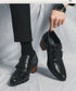 Men's Wedding Shoes Fashion Slim Fit Pointed High Heel Leather Dress Shoes Classic Vintage Style