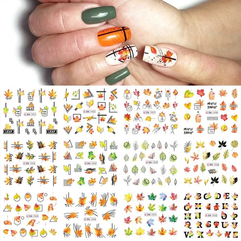 Animal Print Water Nail Decals - Cow and Leopard Designs for Stunning Winter Manicure - 12 Unique Patterns for Creative Nail Art