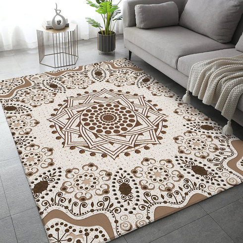 Classical Elegant Blue Rug for Retro Living Room and Bedroom Carpet Decoration