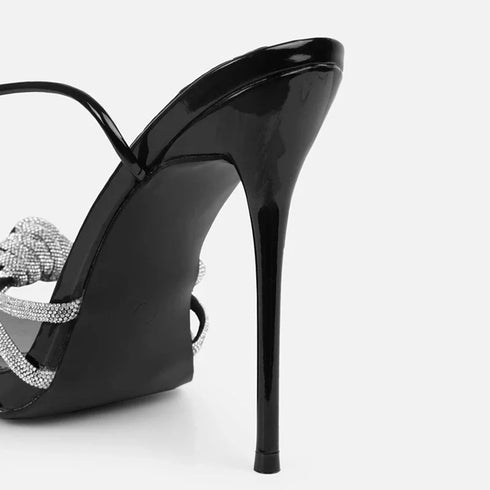 Crystal Narrow Band Platform Heels For Women Sandals