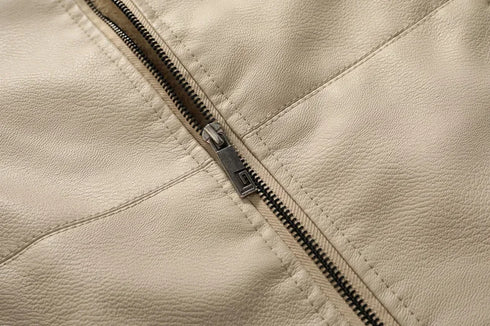 Men's Cozy Thickened Fleece Lined Winterproof Leather Jacket with Hood - Durable Casual Outerwear for Ultimate Warmth and Style