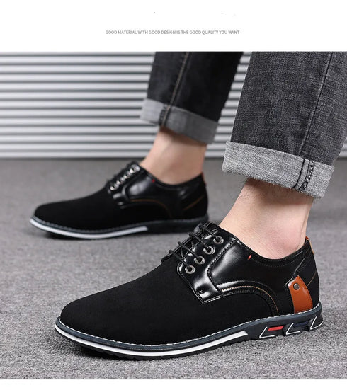 Stylish Men's Formal Oxfords Shoes - Comfortable Suede Leather Sneakers for Office & Career, Sizes 39-48