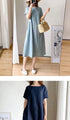 Loose Fit Slimming Cotton Linen Dress for Women Summer Plus Size Mid-Length Skirt