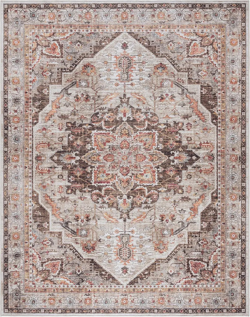 Printed Indoor Boho Area Rug Non Slip Super Strong Home Décor for Entryway Bedroom Living Room