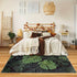 Tropical Dark Green Leaves Pattern Living Room Area Rug Washable Indoor Floor Mat Decor