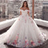 3D Flower Ball Gown Princess Wedding Dresses Sweetheart Off Shoulder Plus Size Bridal Gown