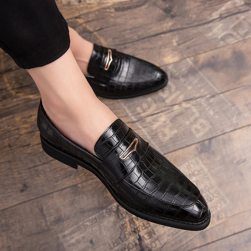 Stylish Italian Leather Penny Loafers for Men - Classic Dress Shoes for Weddings and Formal Events, Available in Big Sizes 38-48