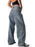 Baggy Boyfriend Jeans for Women Low Rise Straight Leg Streetwear Denim