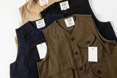 Vintage Japanese Multi Pocket Workwear Vest for Men - Casual Streetwear Loose Top and Couples Jacket for Summer Adventures