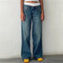 Y2K Inspired Wide Leg Denim Pants for Women - Trendy Low Waist Jeans with Multi Pockets Perfect for Summer Streetwear and Fall Outfits