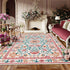 Floral Style Living Room Carpet Machine Washable Large Area Decorative Rug