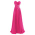 Strapless A-Line Chiffon Bridesmaid Dress With Beading Crystals and Pleats Corset Back