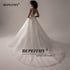 BEPEITHY Customized V Neck Sleeveless Wedding Dresses A Line Bridal Gown