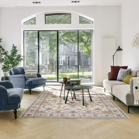 Printed Indoor Boho Area Rug Non Slip Super Strong Home Décor for Entryway Bedroom Living Room