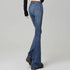 Korean Style Women's Grunge Flare Jeans - Y2K Bell Bottom Trousers for All Seasons, Perfect for Fashionable Streetwear and Fall Outfit Inspiration