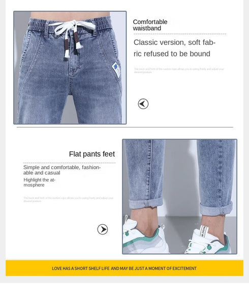 Korean Street Luxury Work Pants Men's Jogger Jeans Denim Wear