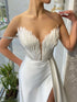 White Angel Feather Dress Luxury Design Women's Off Shoulder Elegant Long Dress for Parties and Weddings