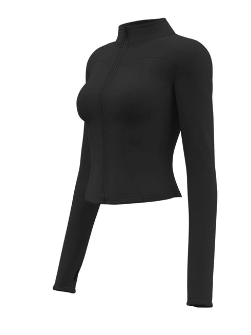 Waist Slimming Training Top Women’s Tight Stand Collar Zipper Fitness Yoga Shirt