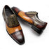 Genuine Leather Color Block Cap Toe Oxford Shoes for Men