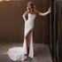 Simple Sweetheart Satin Mermaid Wedding Dress with Slit Sleeves