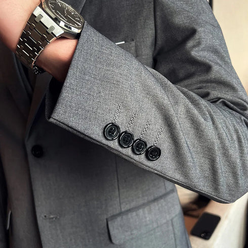 Fashion Business Casual Suit Set for Men with Vest and Trousers for Wedding