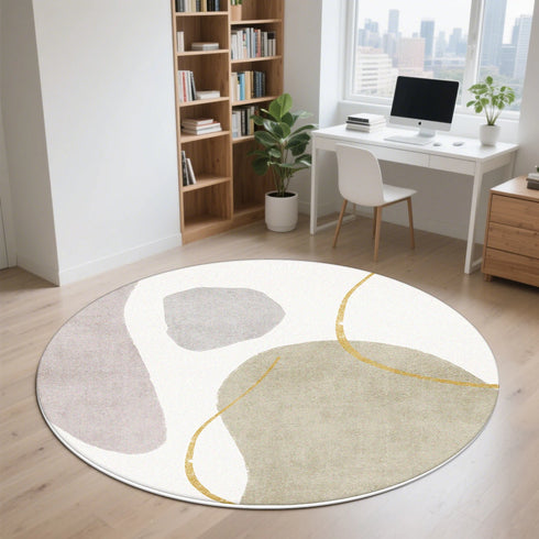 Modern Style Round Carpet Thickened Anti Slip Mat Soft Fluffy Decor Rug