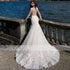 Charming Lace Wedding Dresses Appliques Full Sleeves Bridal Dress