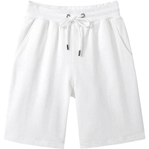 Summer Fashion Cotton Men Casual Shorts Drawstring Waist Comfortable Knee Length