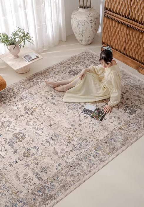 Retro Living Room Carpet Nordic Luxury Fashion Area Rug Fluffy Sofa Mat