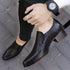 Men's Leather Business Shoes Slip-On Pointed Toe Loafers for Weddings and Daily Wear