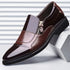 Stylish Men's Leather Oxfords - Comfortable Round Toe Flats for Office, Business, and Wedding Occasions